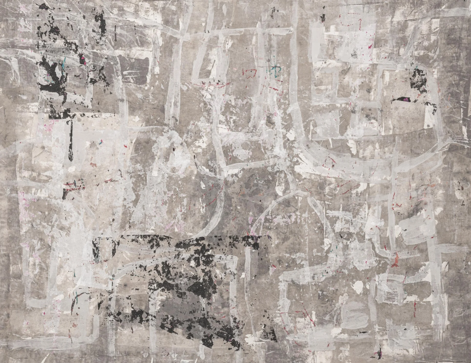 Earthworks - House Paint and Mixed Media on Calico - 145x190cm