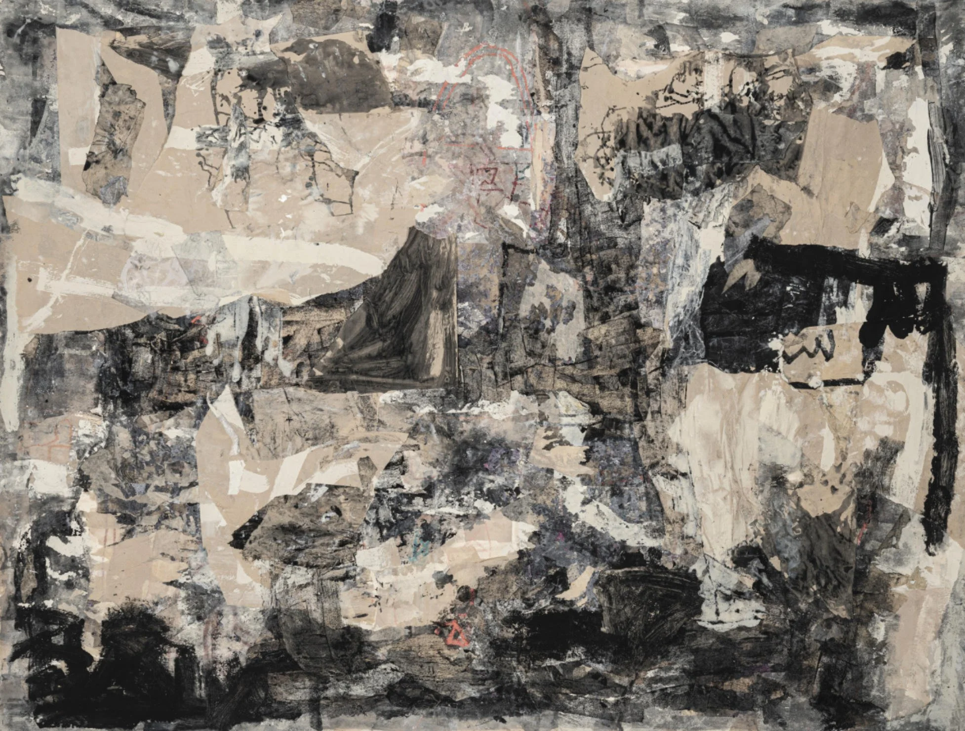 Turning Earth - House Paint and Collage on Canvas - 150x200cm