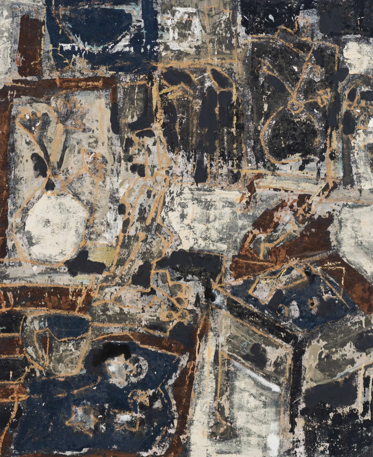 Night time storm lilies_106x91cm