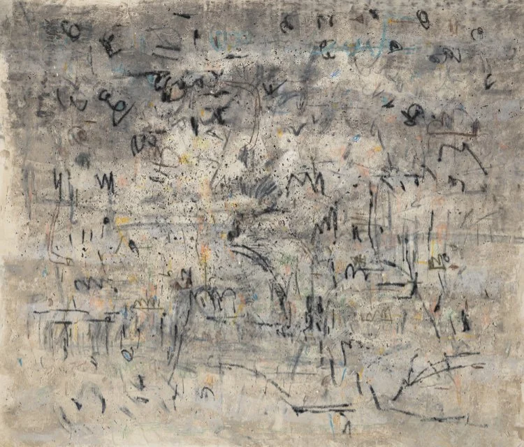 Ash Mound #2 - Found Ash - House Paint on Canvas - 145x165