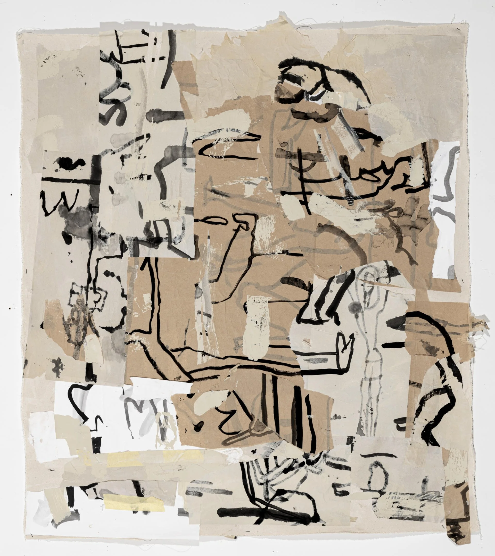 Earth Dig - Collage and Ink on Canvas - 130x114cm