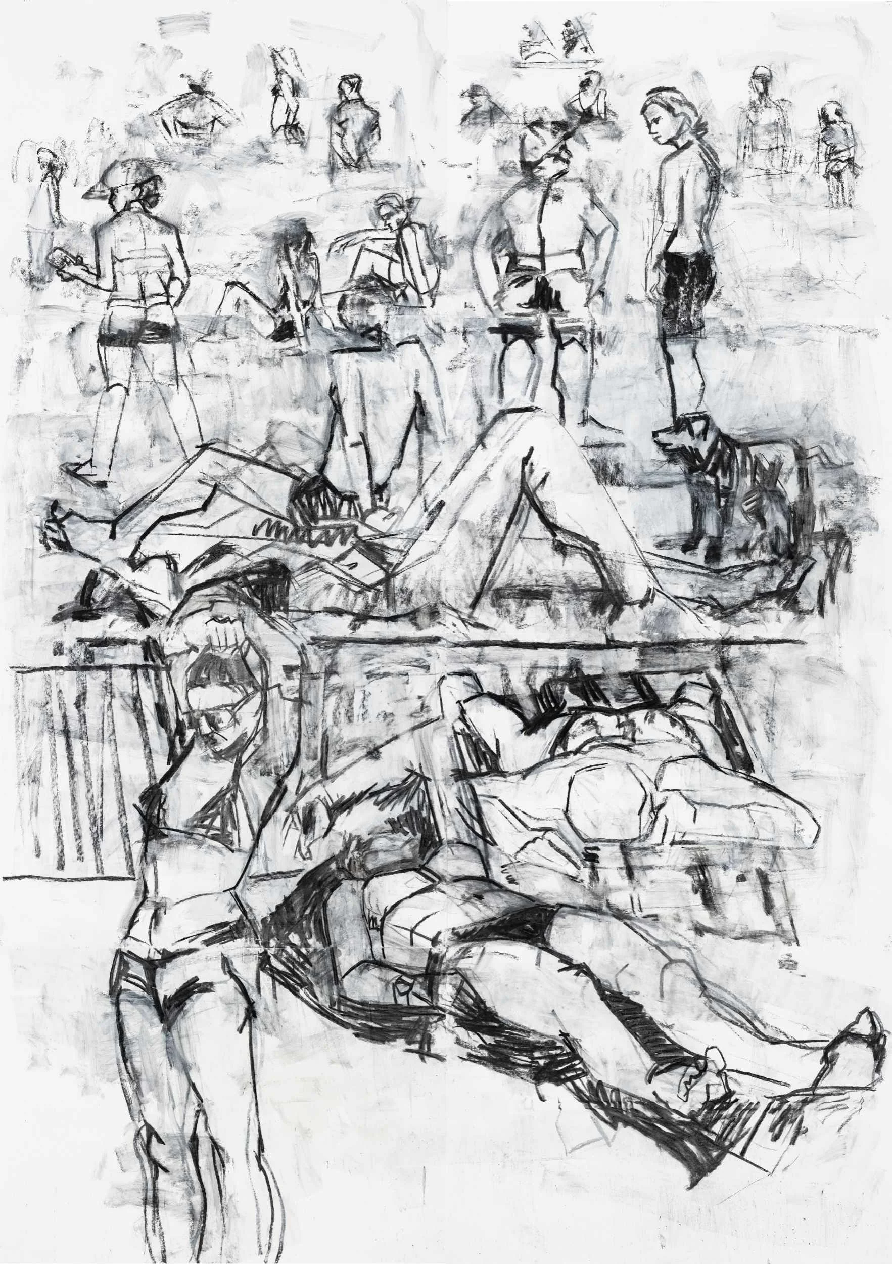 Big stretch drawing original