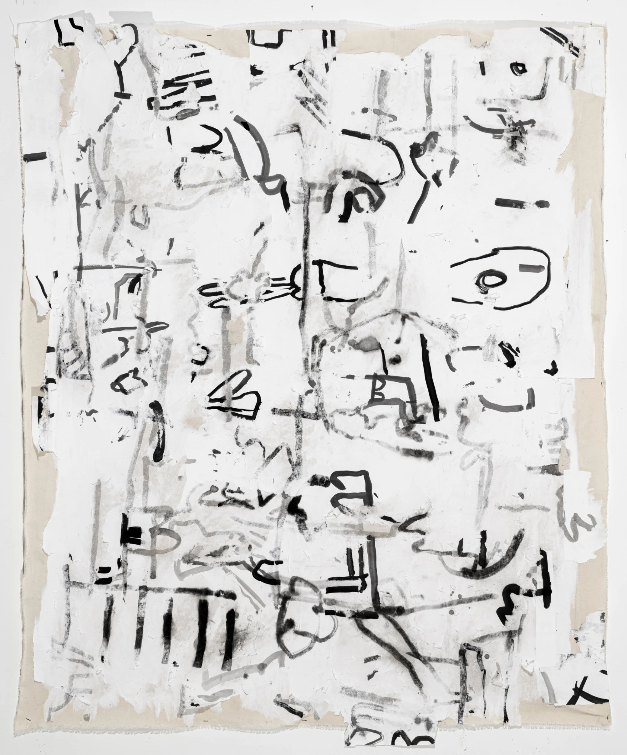 Curlicue Garden - Ink on Photographic Paper and Collage - 163x130cm