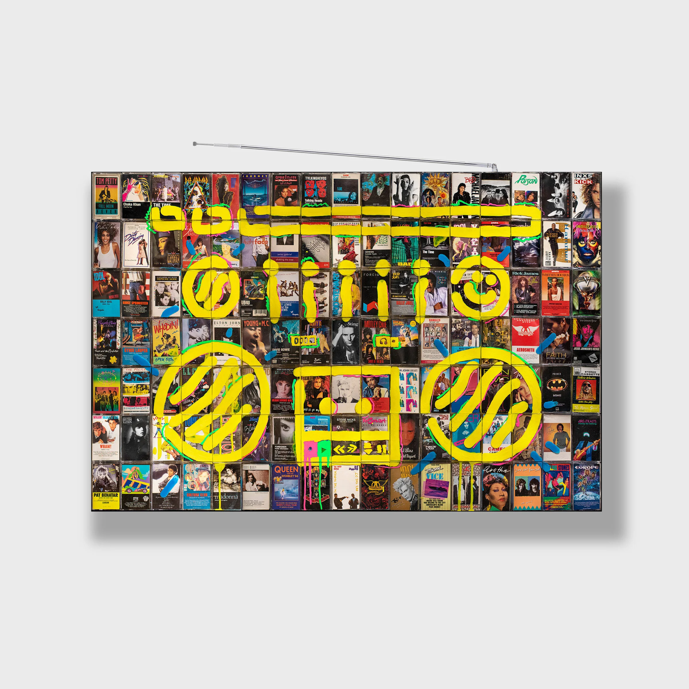 (1-of-1)  12 D's (Acrylic on 80's tapes) 47"x30" SOLD OUT