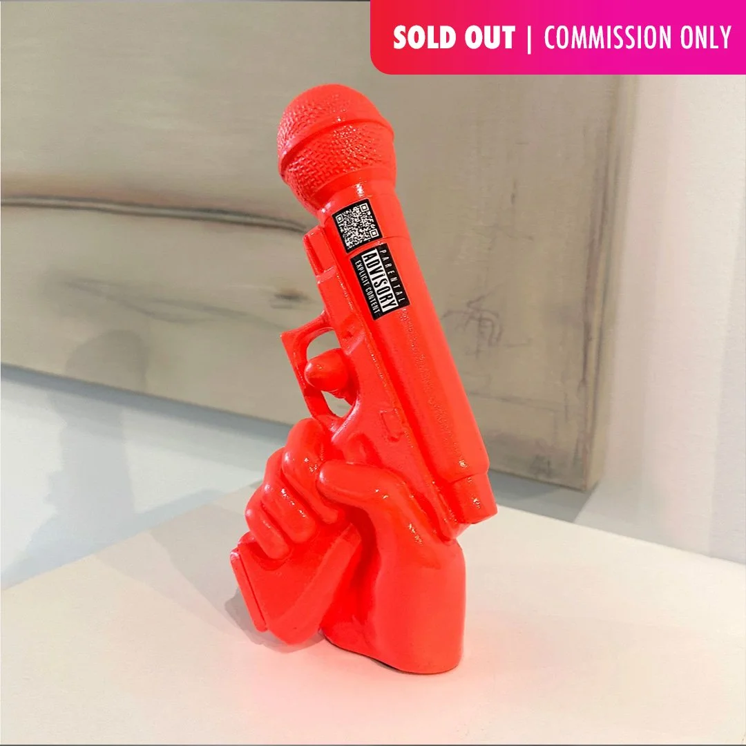 Gun Mic Sculpture (Neon Red)