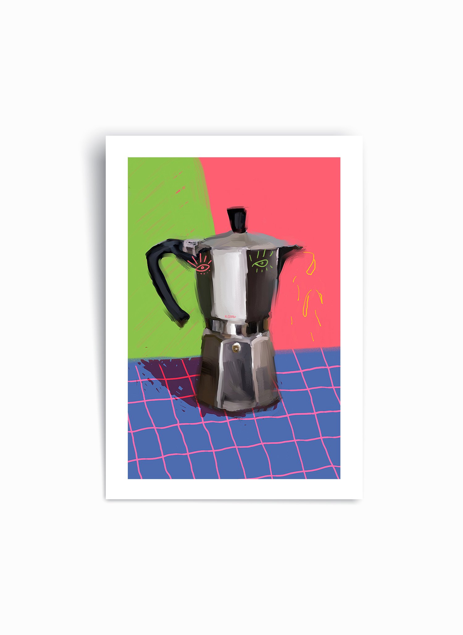 The best Italian espresso Art print (3 different colour background option) Pop-Art by Tadej