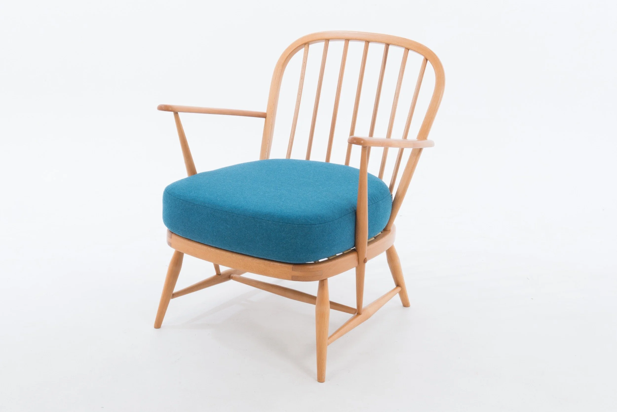 ercol 334 seat cushion teal wool — Chairs Revived, Bristol
