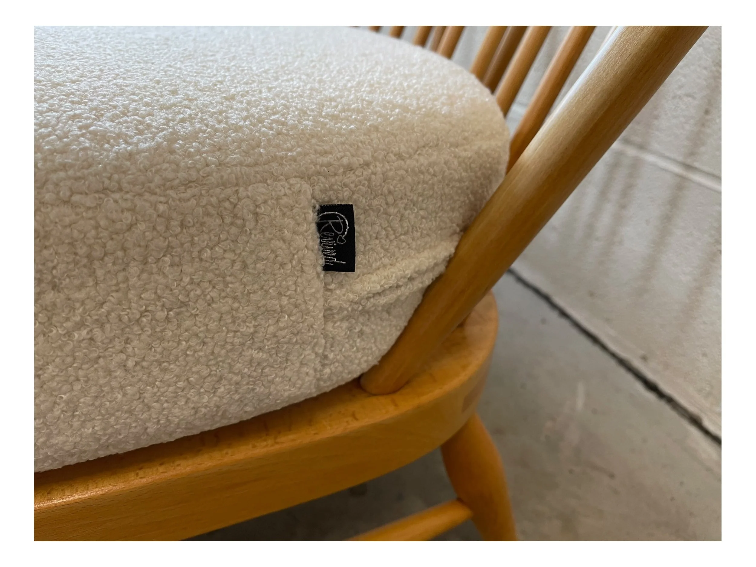 Ercol 203, Seat Sofa Cushion in Gorgeous Ivory Boucle Fabric