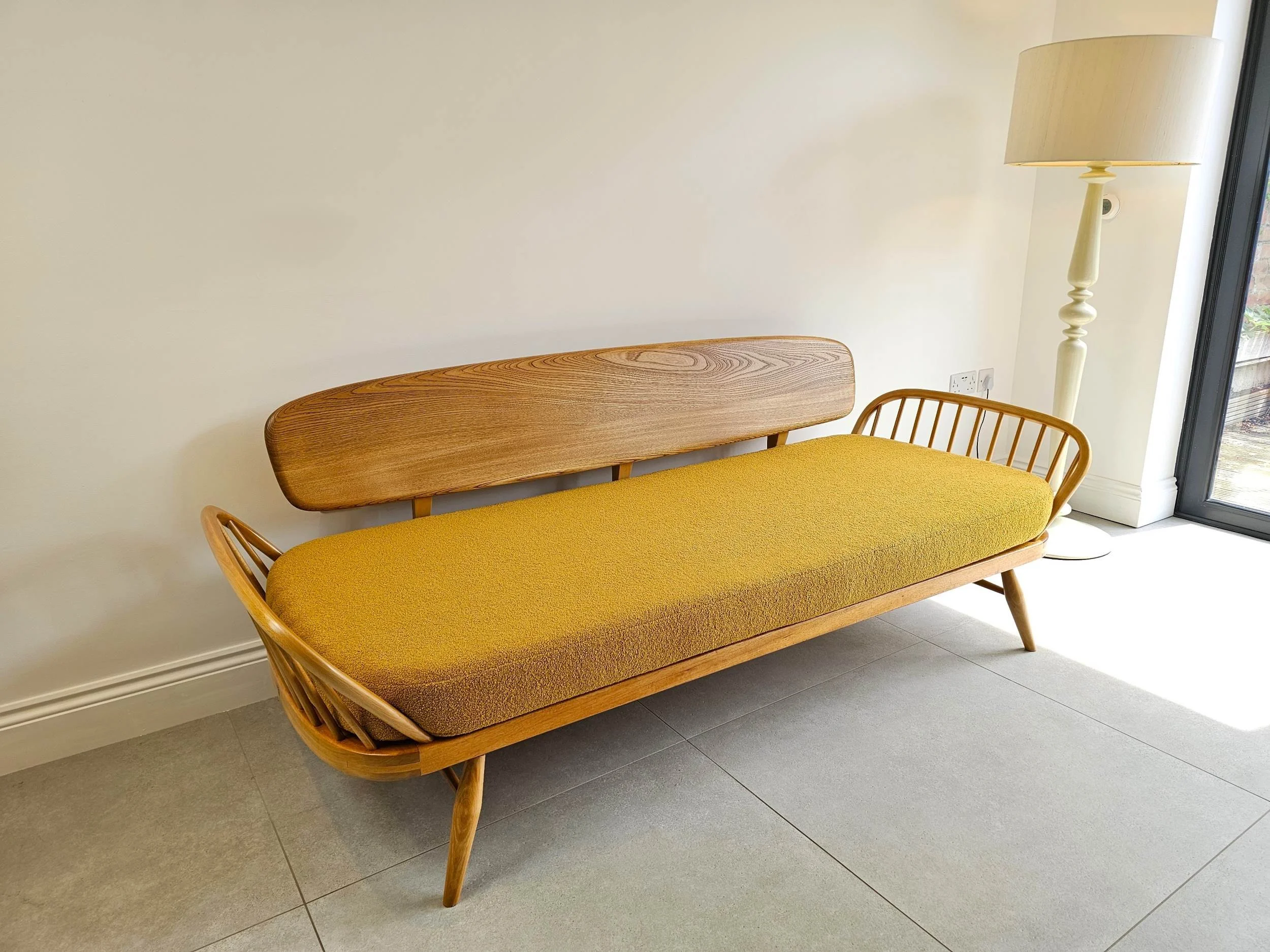 Replacement Seat Cushion for the Ercol 355 Studio Couch/ Daybed, Mustard Boucle