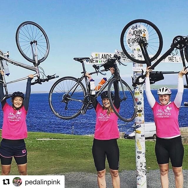 A great memory of this awesome achievement by @pedalinpink 💪💪💕 ・・・ &ldquo;It was 2 years ago that we manage to pedal up to that John o&rsquo;Groats sign over 1000 miles later after leaving Land&rsquo;s End 14 days before. I don&rsquo;t think a day