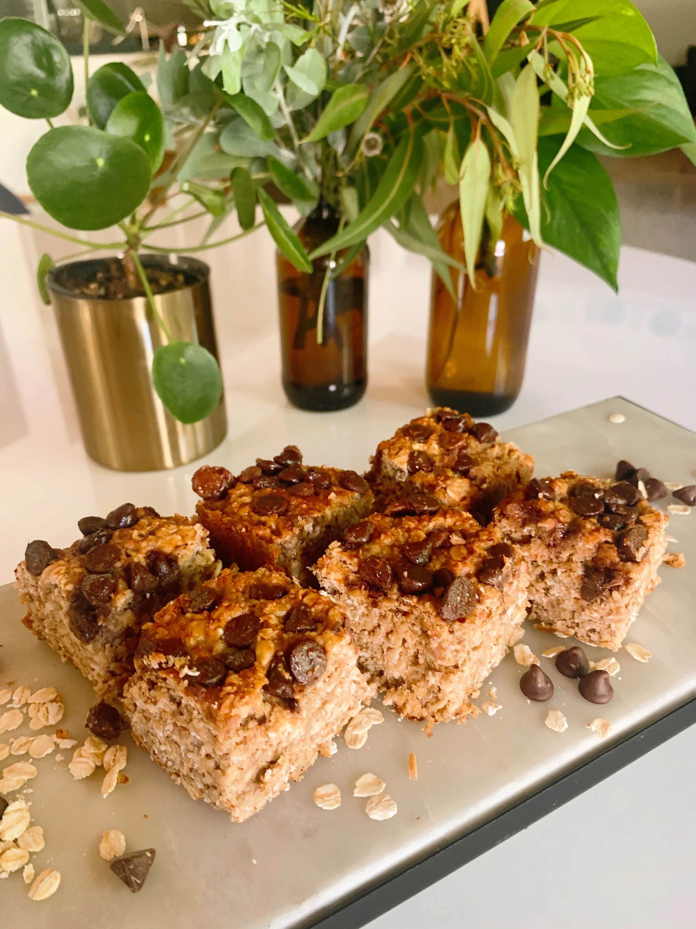 Healthy Banana and Oat Breakfast Slice