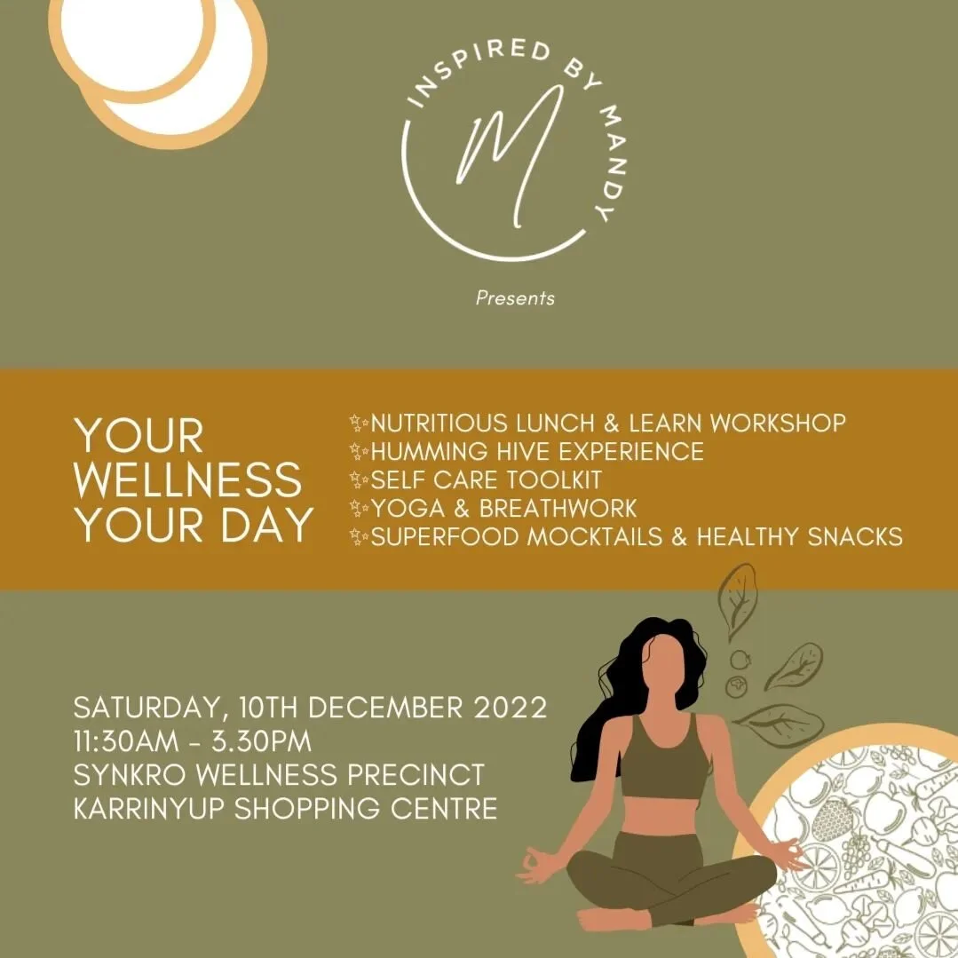 YOUR WELLNESS, YOUR DAY at @synkroau

👉Ticket link in bio👈

We have created an intimate and magical day just for you with workshops to inspire you to take care of YOURSELF facilitated by Perth's most sought after health practitioners.

✨Your Wellne