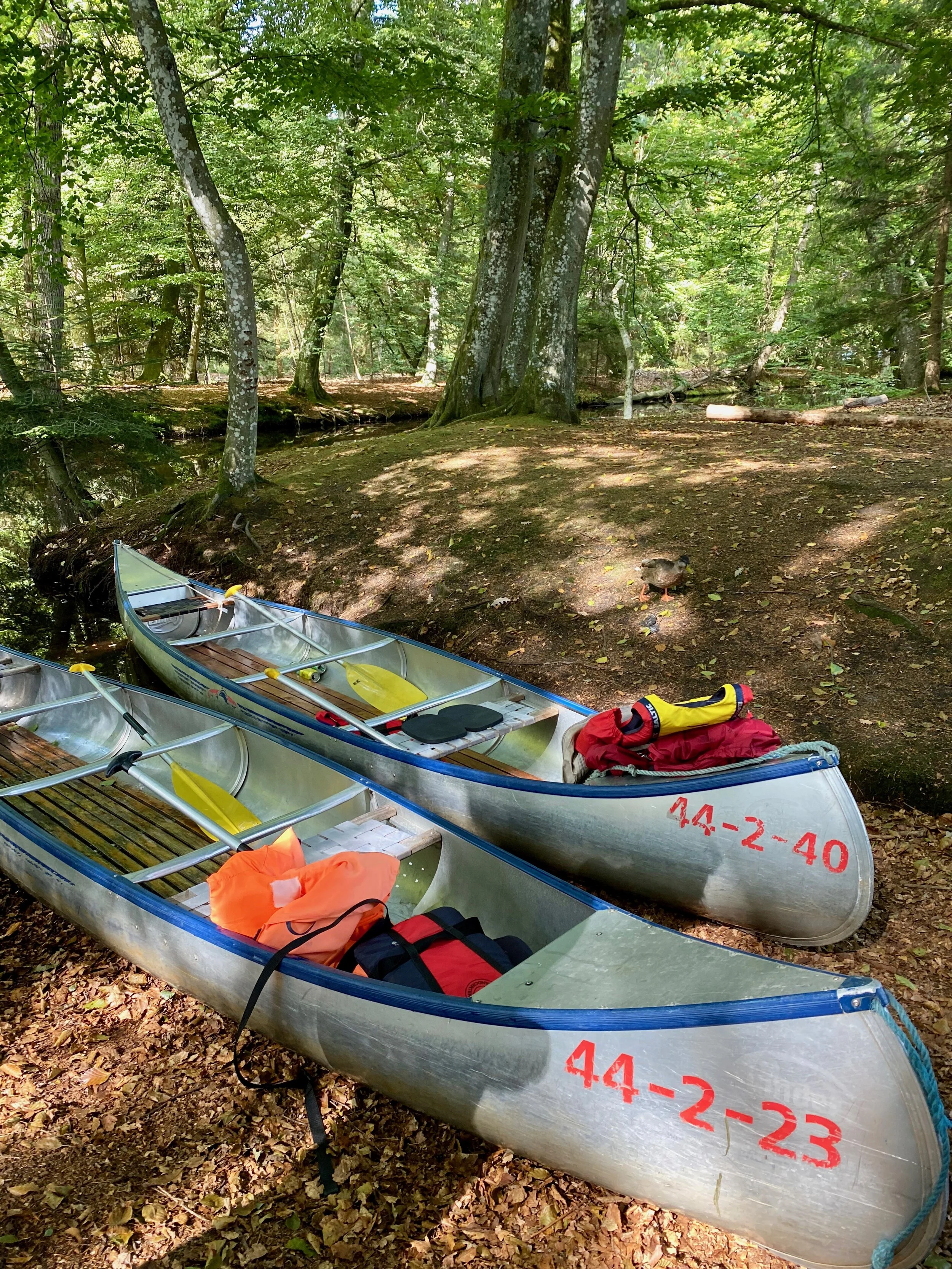 Op på land med kanoerne