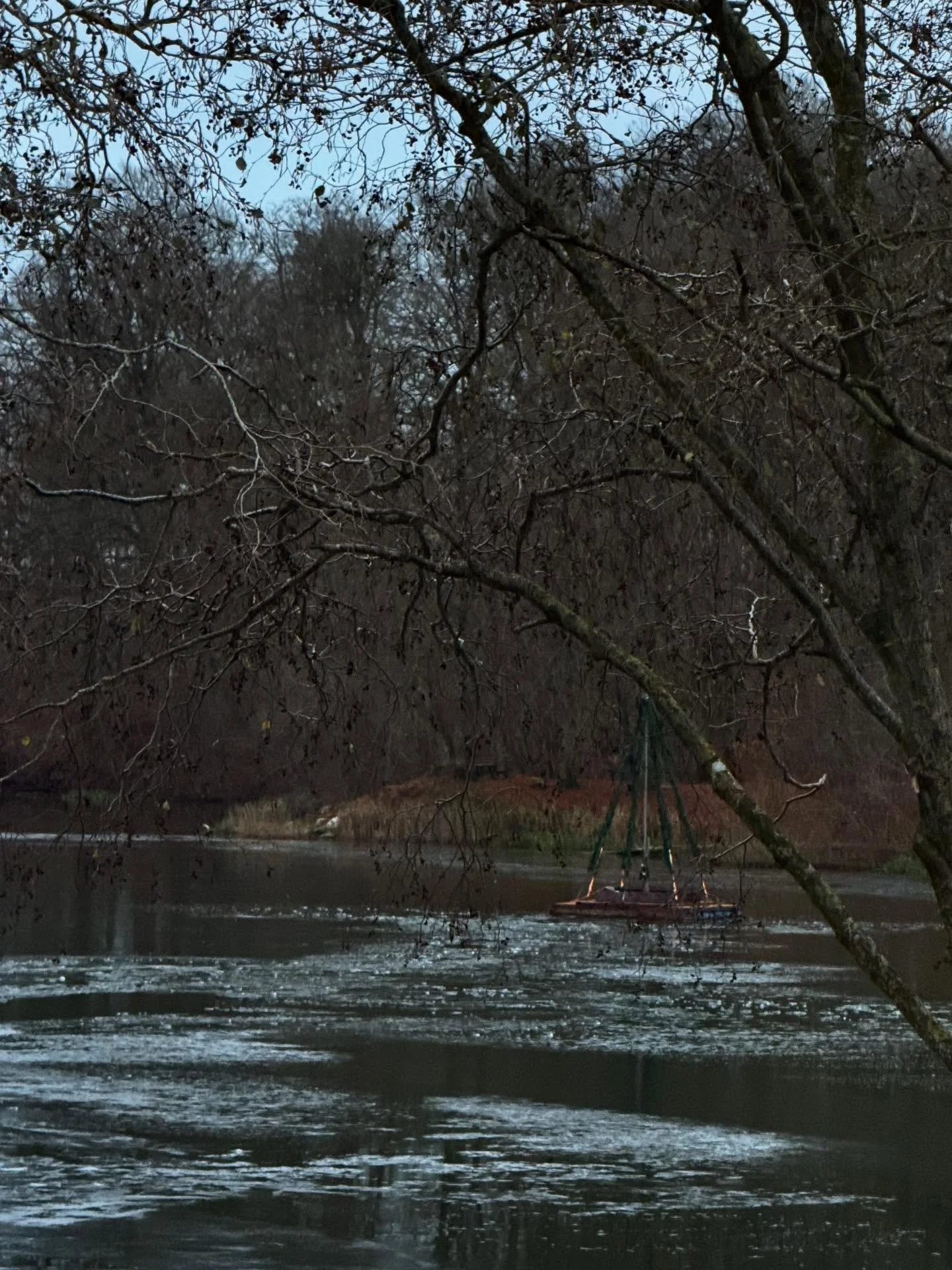 S&aring; blev juletr&aelig;et p&aring; s&oslash;en t&aelig;ndt 🌲

Der blev hygget med gl&oslash;gg og &aelig;bleskiver og hyggelig snak. 

#juletr&aelig; #lysenet&aelig;ndes #bygholms&oslash; #dejligerjorden