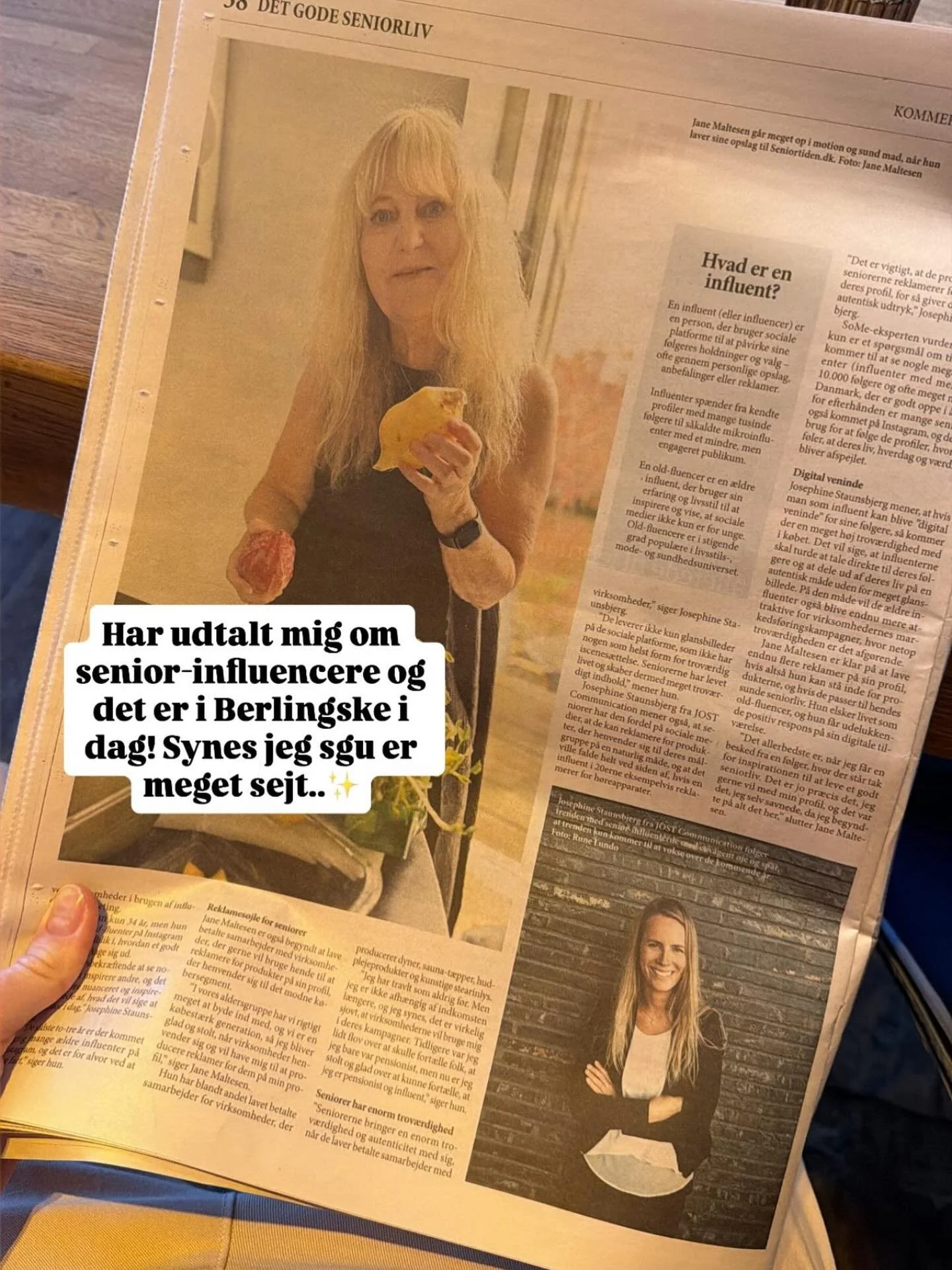 Tak til Josephine for omtalen i @berlingske i dag i till&aelig;gget Det gode seniorliv 

#berlingske #detgodeseniorliv #oldfluencer #seniortiden #digitalvenindebog