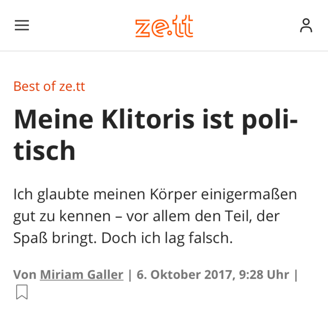 ze.tt - Meine Klitoris ist politisch