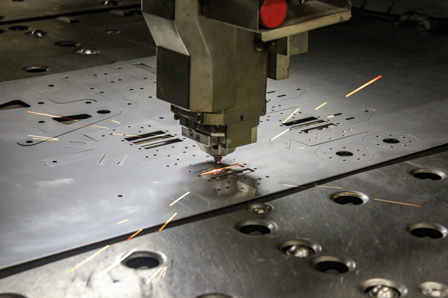 Metal Being Cut by a Laser