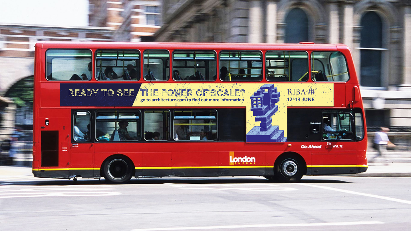 The large format bus graphic for the conference