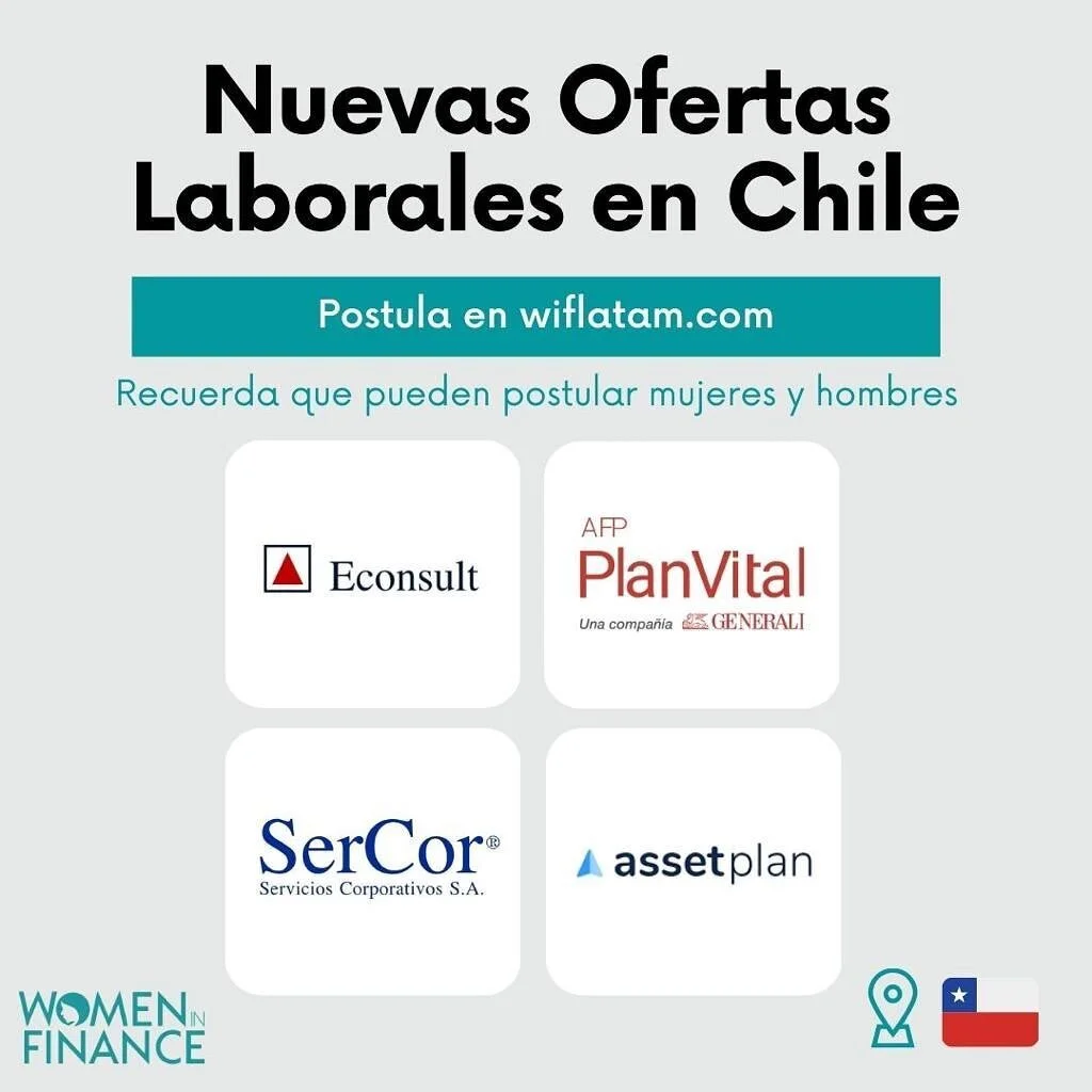 &iexcl;Las invitamos a revisar las nuevas oportunidades laborales en Chile en nuestro portal! 🇨🇱
.
Encuentra ofertas de Econsult, PlanVital AFP, SerCor y Assetplan en nuestro portal.
.
Revisa la plataforma en el link en la bio.
.
#oportunidadeslabo