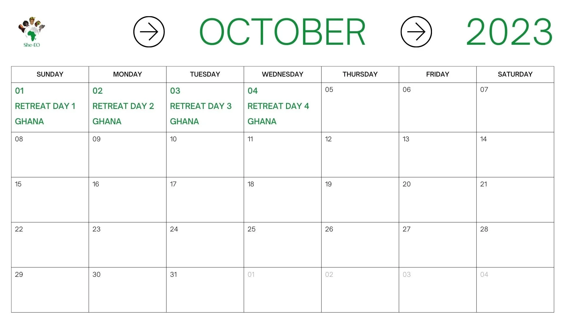 SHE-EO 2023 CALENDAR — She-EO