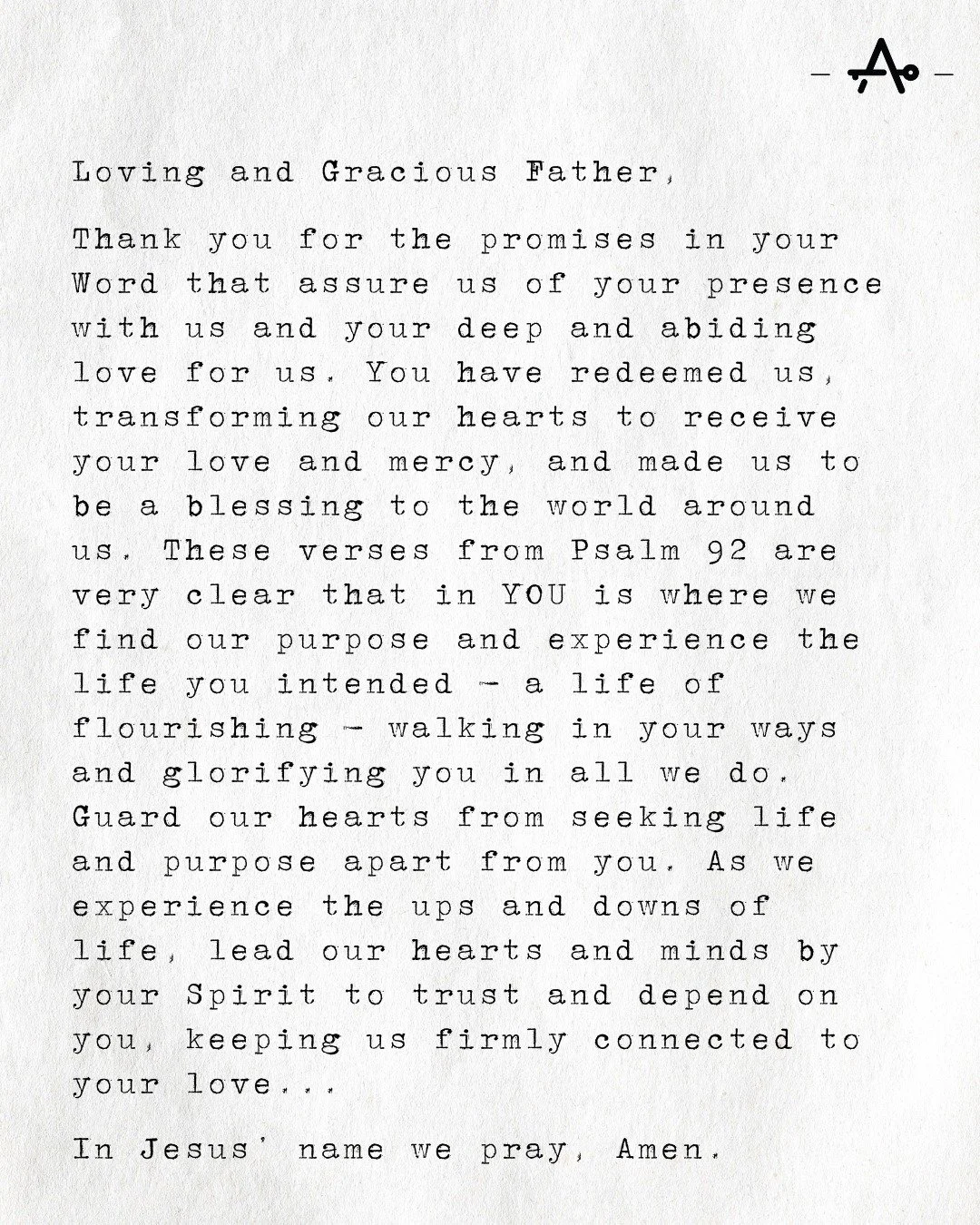 True life is found in Him alone. May we trust deeply, remain rooted, and live as a blessing to those around us. #PrayerforFebruary