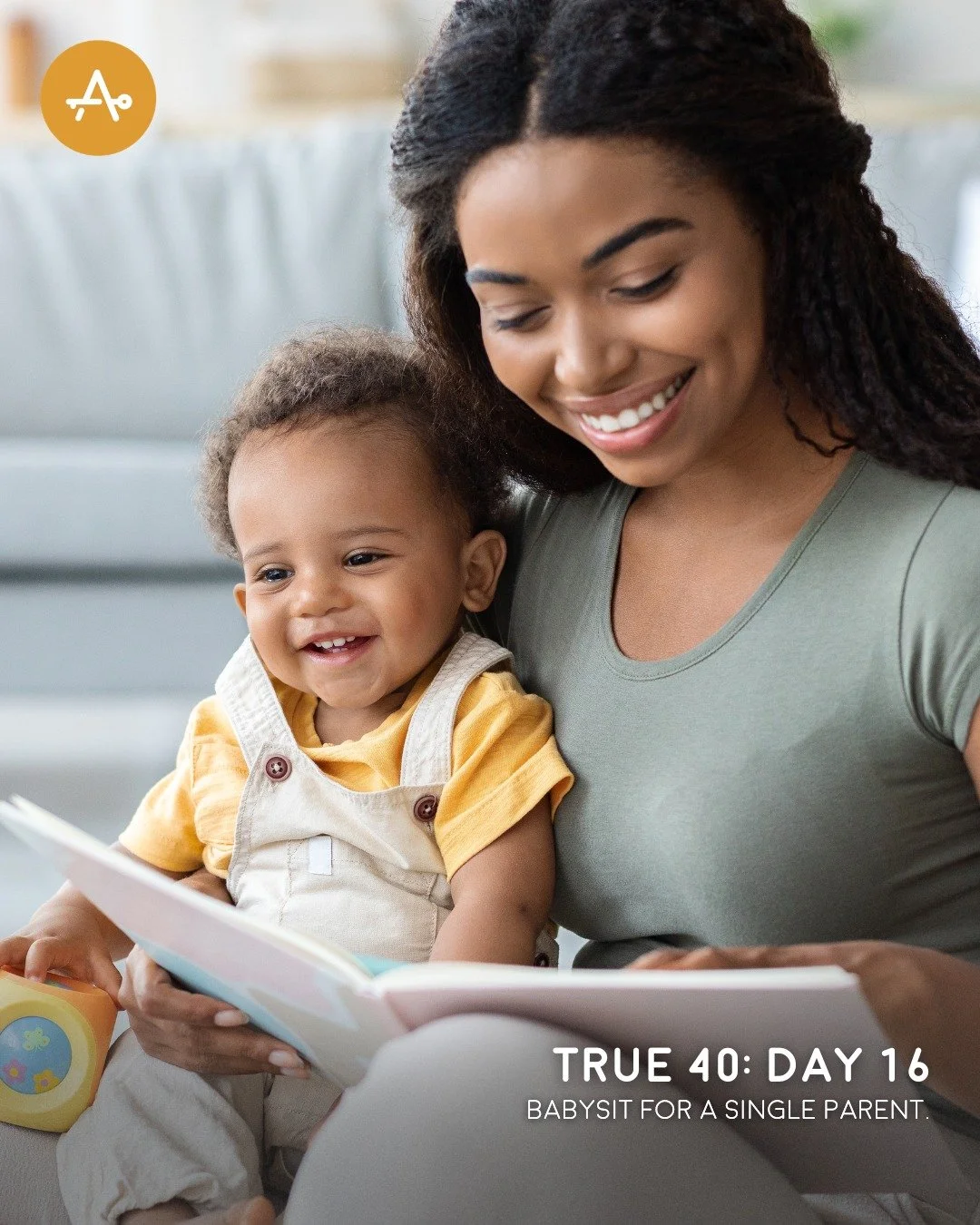 Day 16 True 40 Challenge: Babysit for a single parent.

"Therefore, encourage one another and build one another up, just as you are doing." I Thessalonians 5:11 #AHI #True40 #Lent