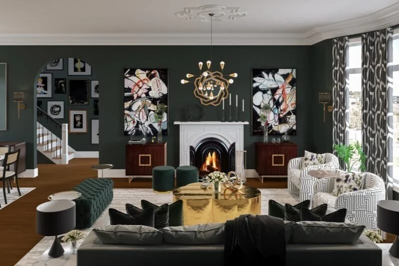 Havenly+Levi+Austin+Design+Green+Living+Room