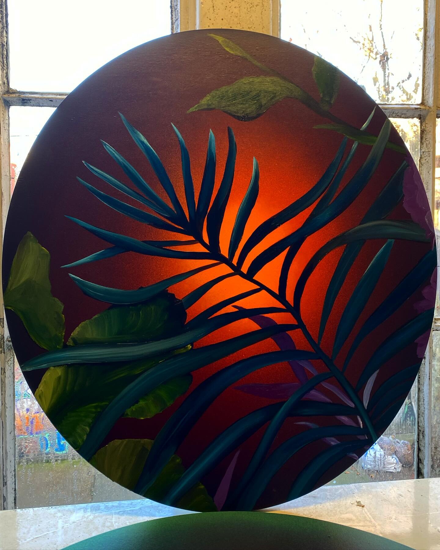 Channeling some tropical heat with this winter warmer! Aerosol &amp; oil on wood. One of a few pieces I&rsquo;ve been creating in response to my adventures in the rainforest and jungle in Brazil &amp; Costa Rica last year. 🌱