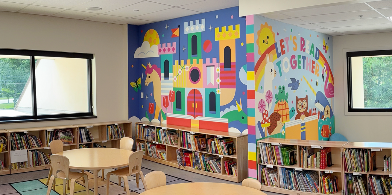 Storybook Walls: Pre-K Library's New Mural