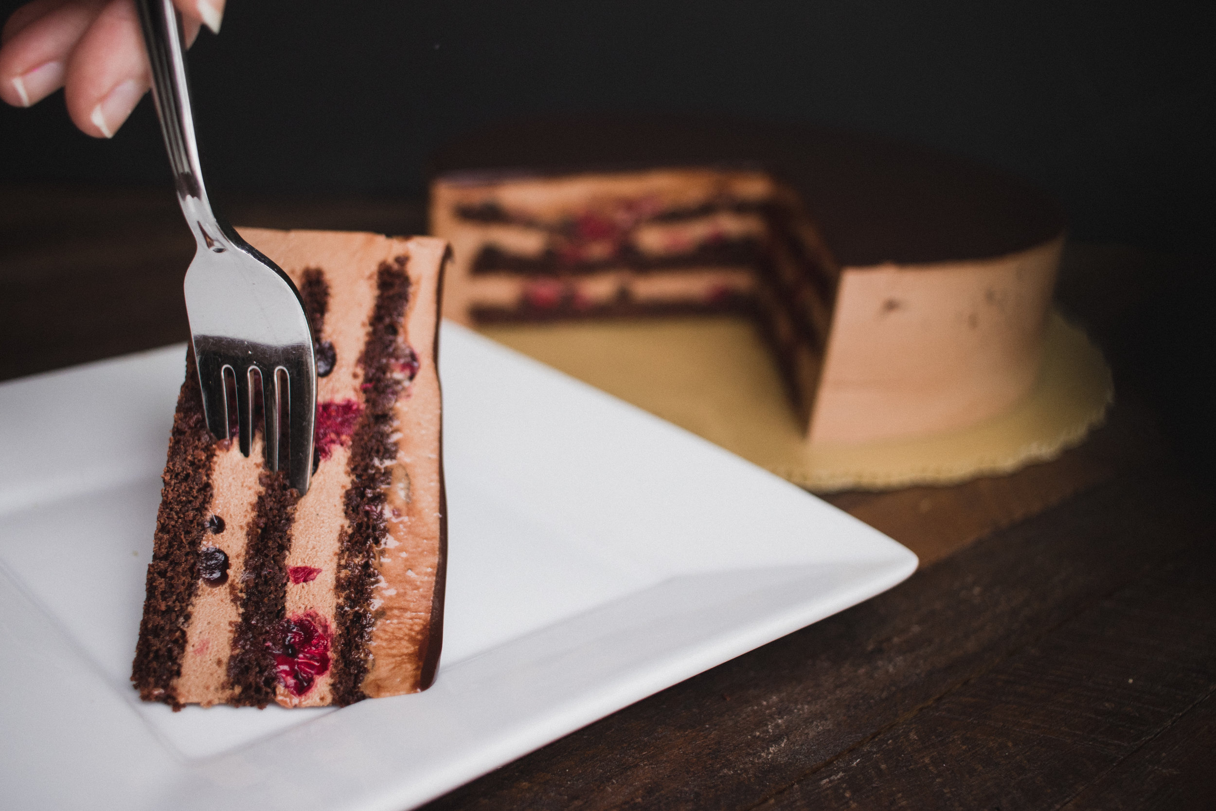 Chocolate Raspberry Mousse Cake