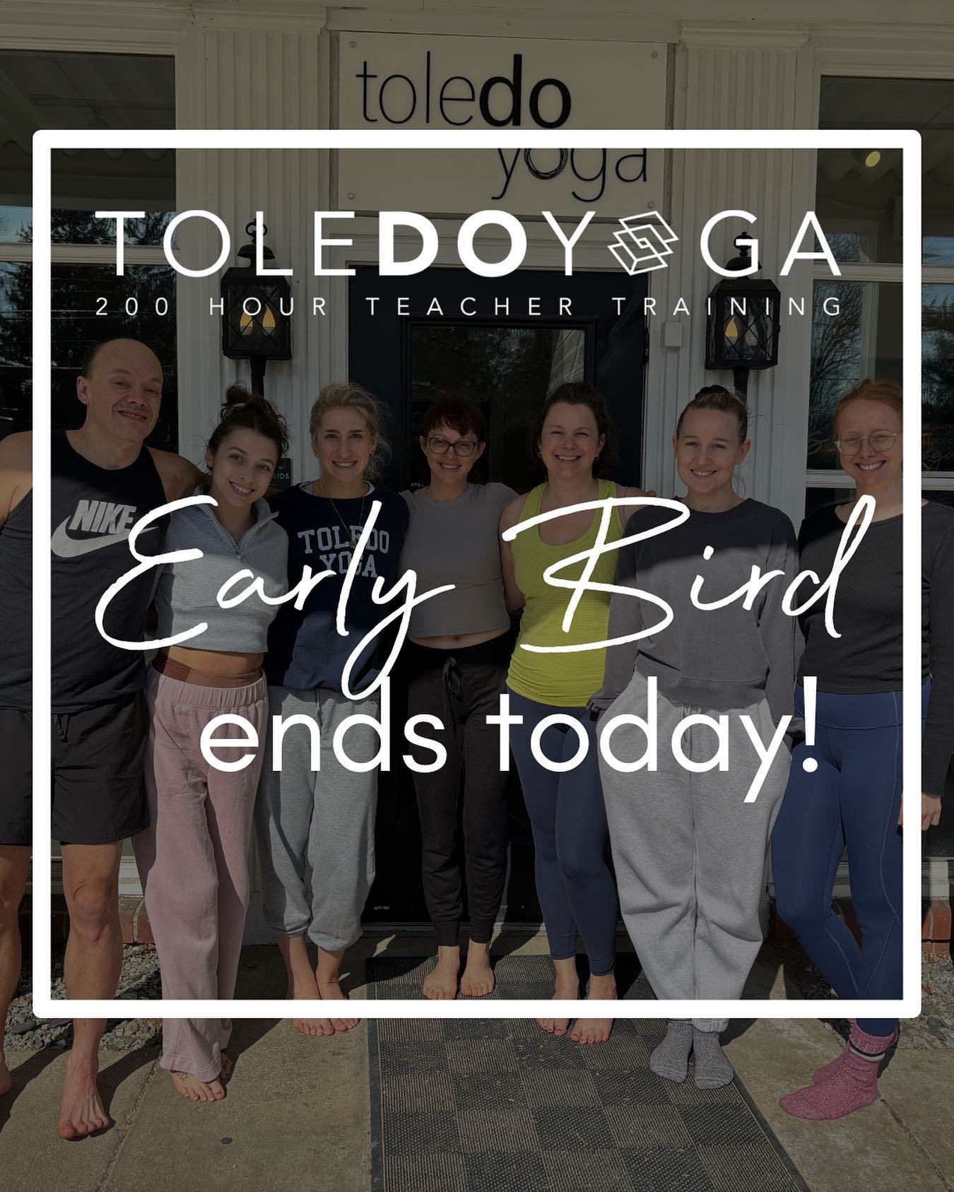 EARLY BIRD ENDS TODAY! // Today is your last chance to save $300 on your Teacher Training tuition! Early bird pricing ends today, May 8th. 

In Toledo Yoga&rsquo;s 200-hour Teacher Training, you will gain new perspective through asana, meditation, an