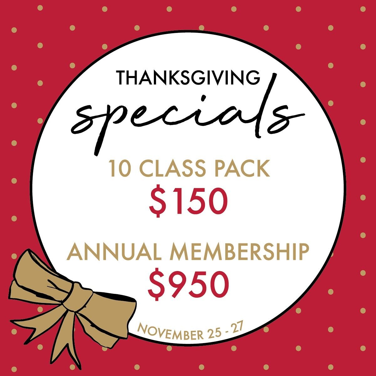 THANKSGIVING SPECIALS // We are celebrating BIG at Toledo Yoga this week with two special offers to keep you on your mat this holiday season. 🧘&zwj;♀️ These deals are live November 25th - 27th!

⭐️ 10 Class Pack for $150 (usually $180!). Class Packs