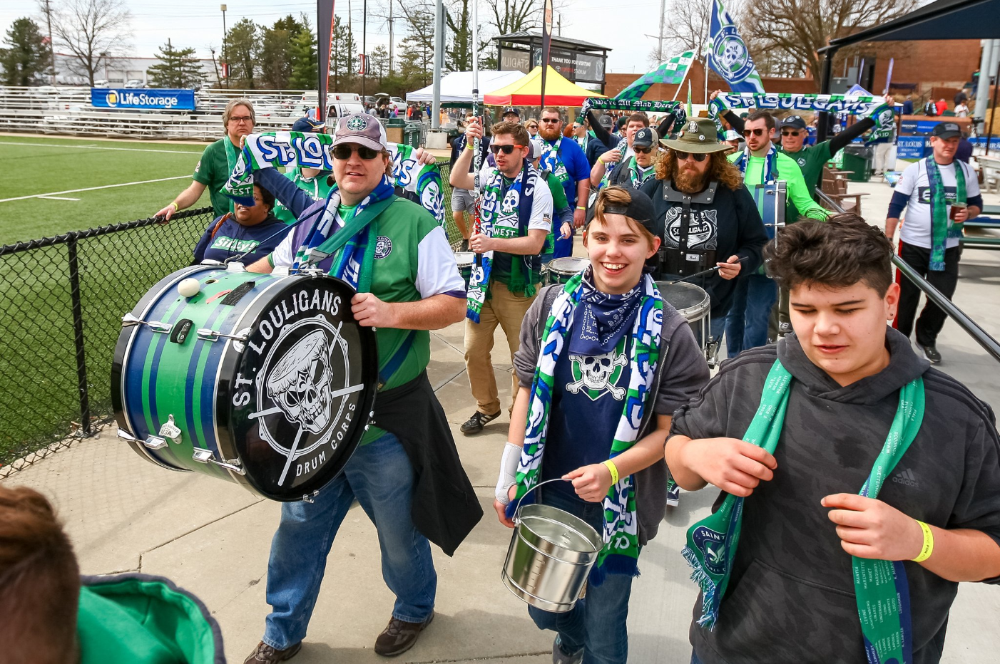 Saint Louis FC fan group St. Louligans at a recent match | Photo courtesy of Twitter (@SaintLouisFC)