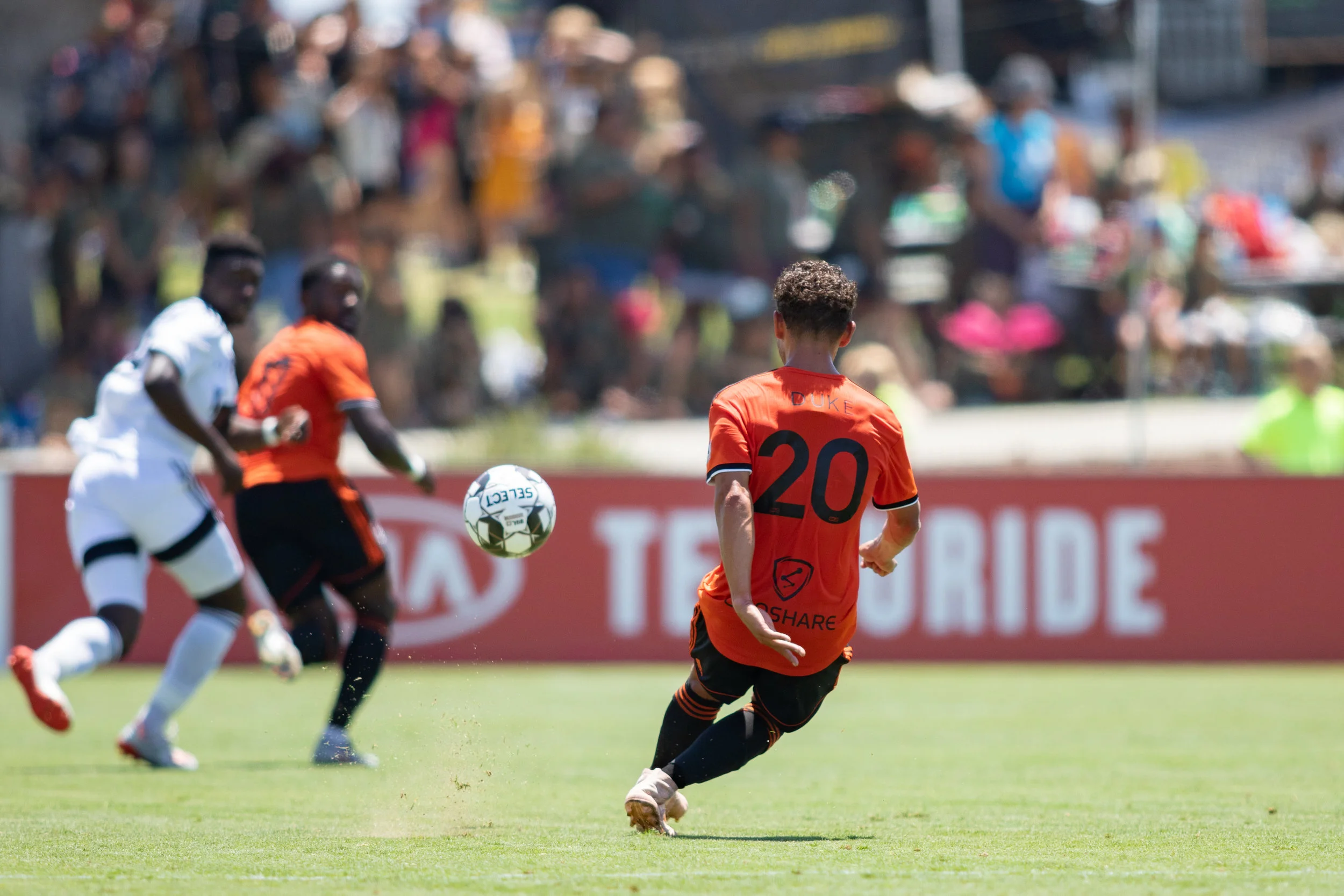 Christian Duke (20) has made all the difference after his return for injury, reunited with Aodhan Quinn in the heart of the midfield. Photo Courtesy of LIza Rosales/Orange County SC .
