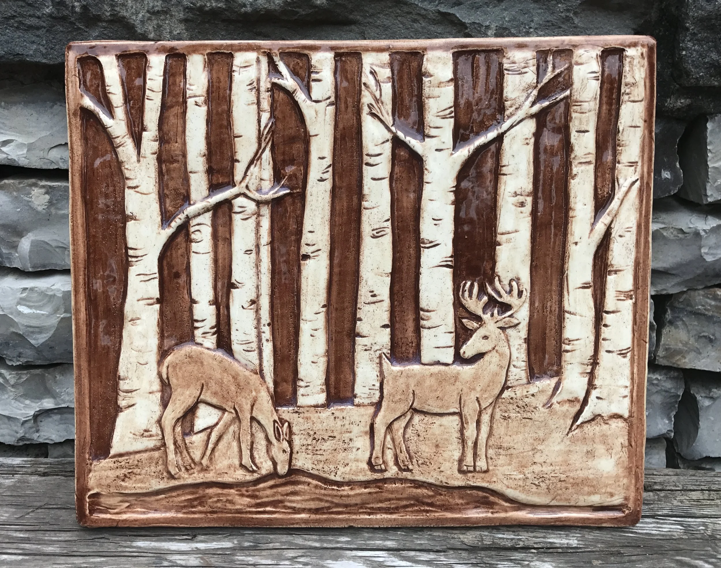 deer with birch