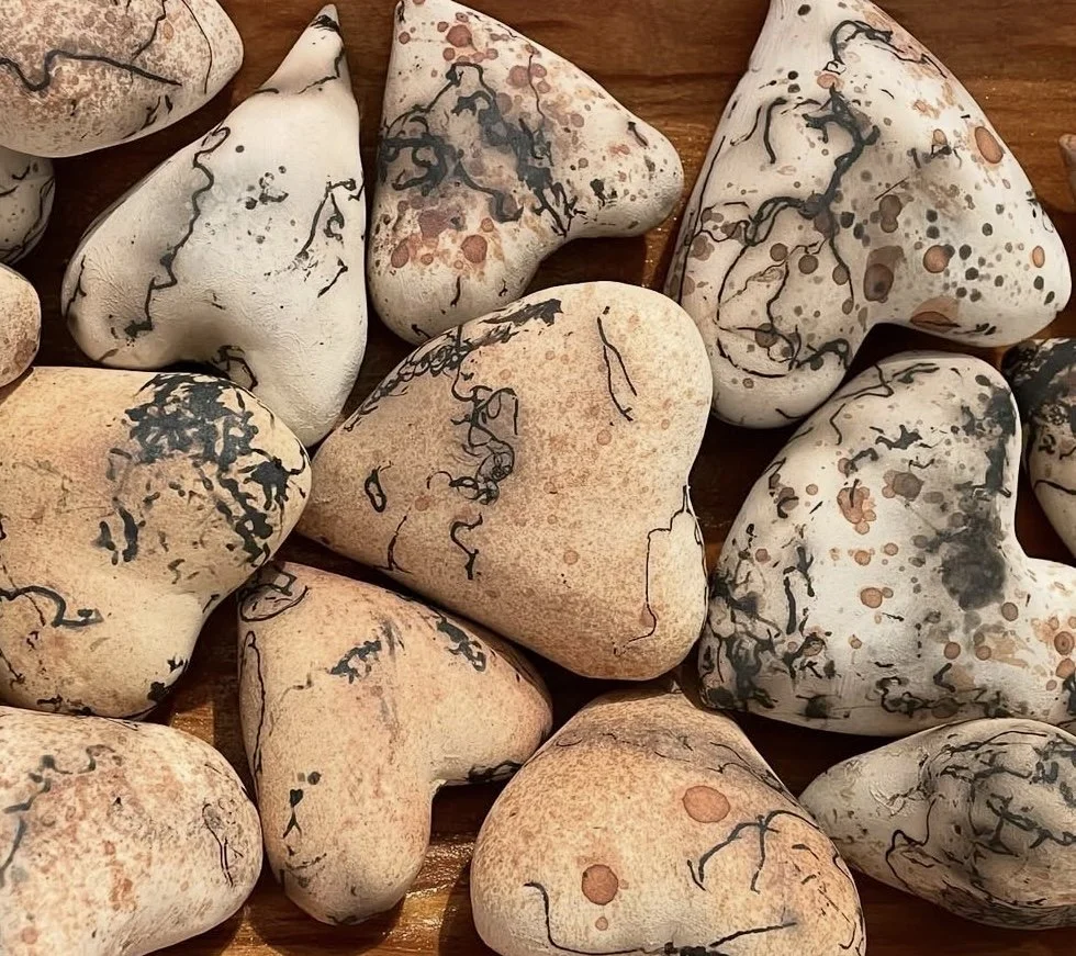 Horse Hair Raku Hearts