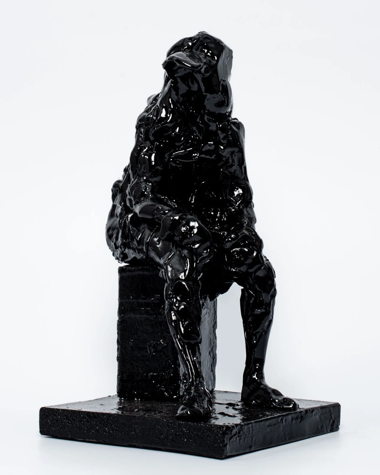  Seated figure in hoody with cap (study for a statue in splendid isolation)