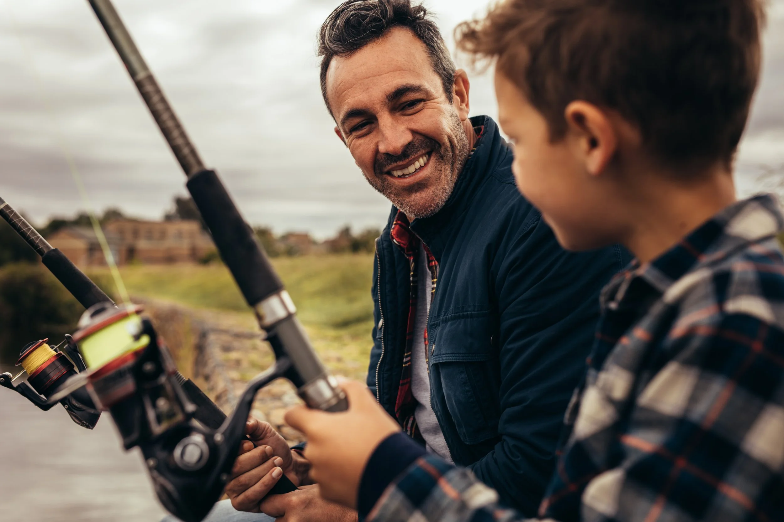 Dad and Son for fishing for Father's Day