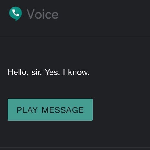 Another bracing, cryptic transcription of a voicemail. This message was actually super scary. Scarier than the transcription. Just for the record, this is not supposed to be a contest to see who can scare Dave the most.