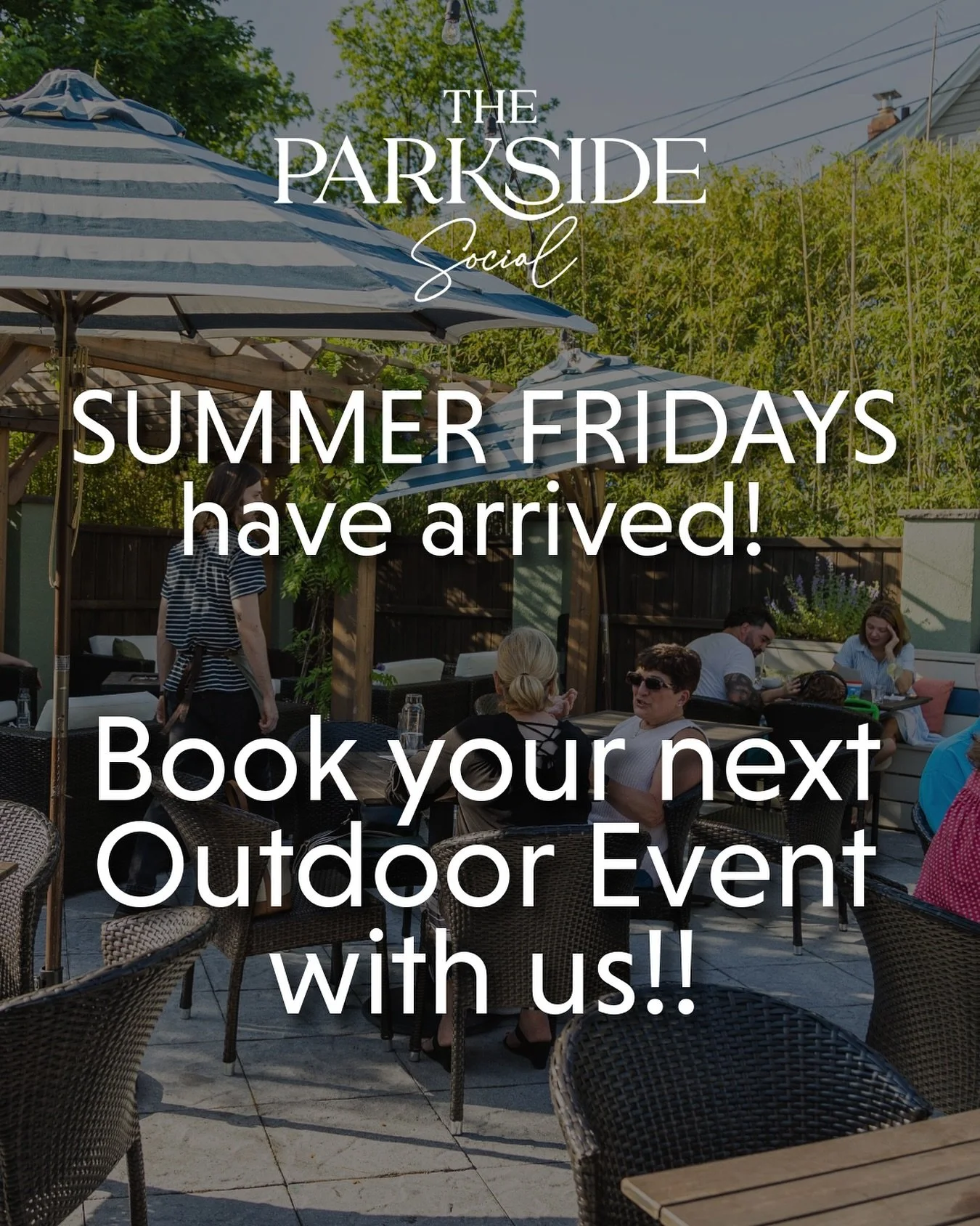 Summer Fridays are calling&mdash;make the most of them on our patio at The Parkside Social. Whether it&rsquo;s a team outing, client happy hour, or cocktail celebration, we&rsquo;ve got the vibes (and the packages) to match.

Head to our website more