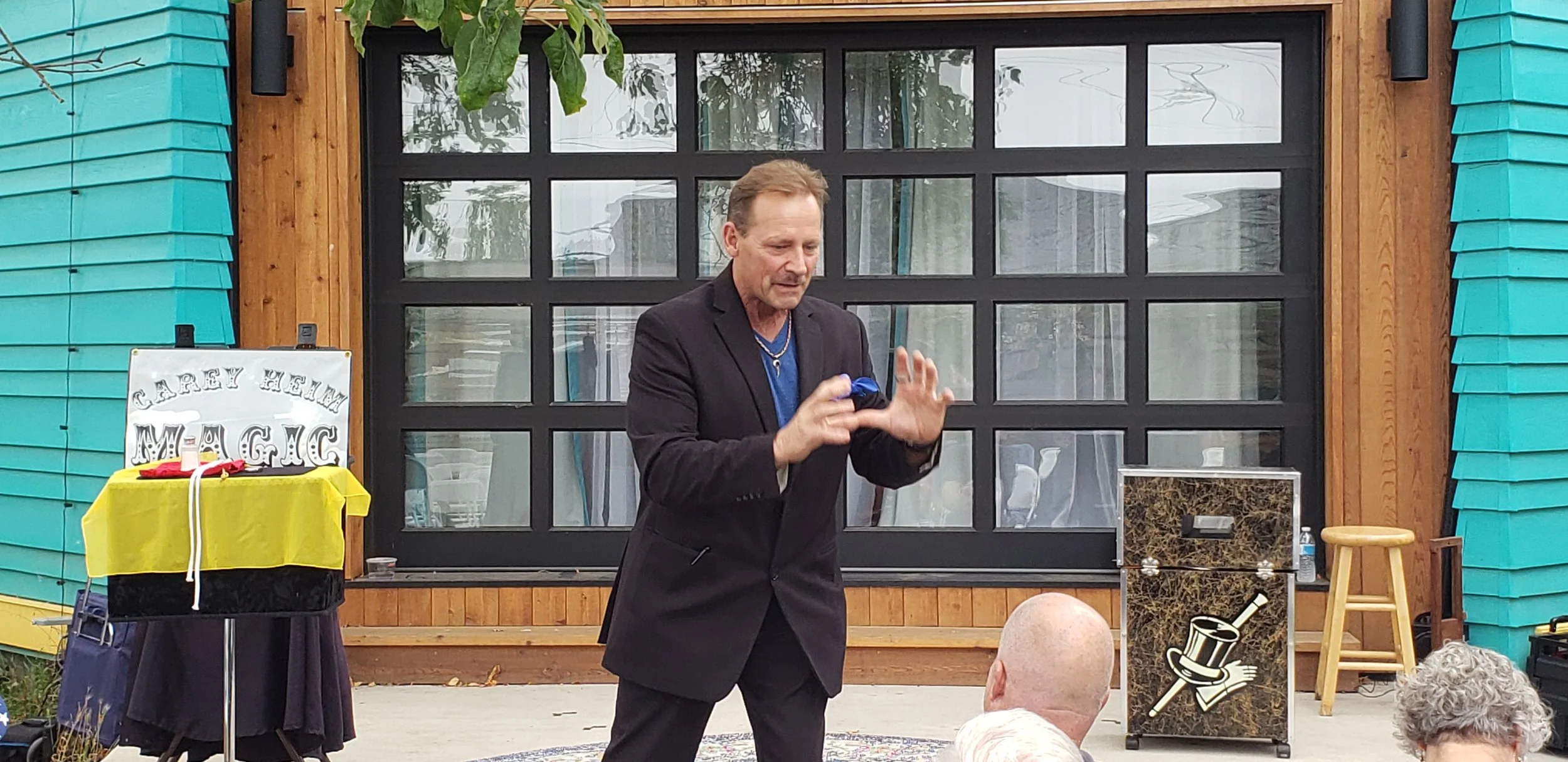 Carey Heim performs at the 2019 PSM fund raiser. His hands are so fast event he camera couldn’t capture a clean image.