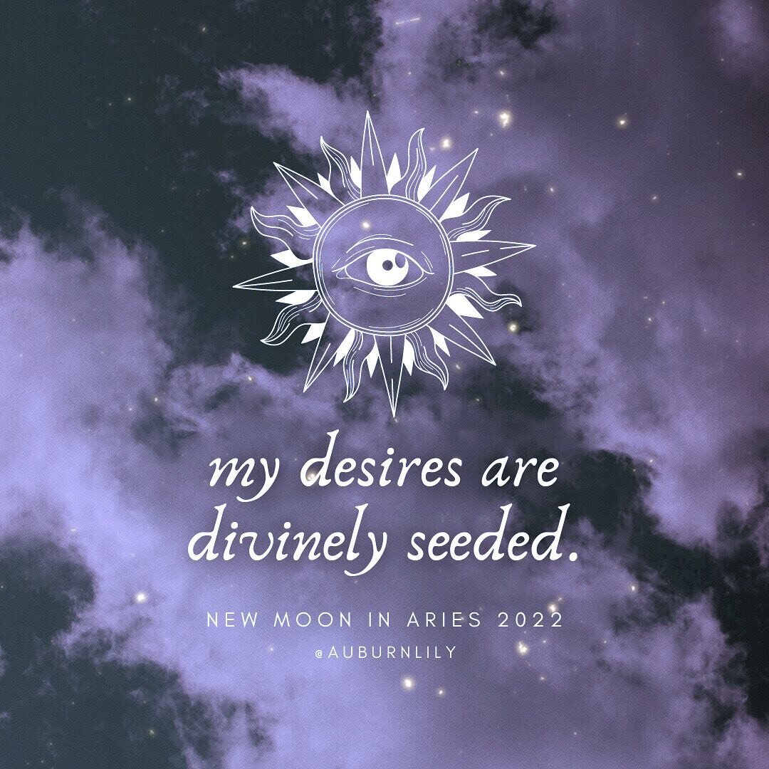 this new moon in aries is fertile soil.

a warm sun.
a fresh start.
a spell.

exact at 2:24am eastern on april 1, this lunation is an opportunity for us to drop into ourselves, into starlight, and into our divinely-seeded desires.

what do you feel a