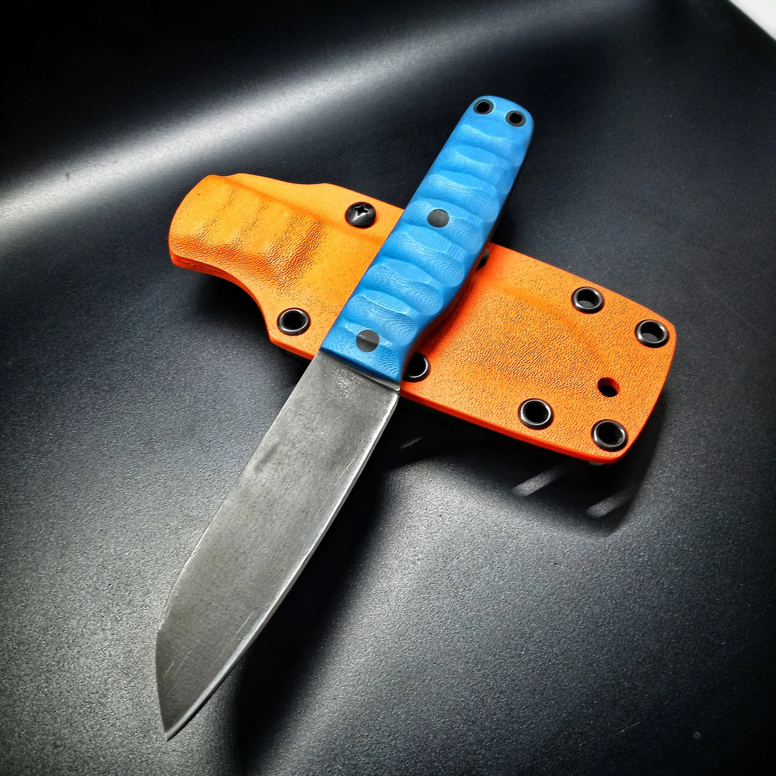 A knife resting on its sheath.