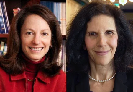 Dr. Susan Greenspan (left) interviews Dr. Felicia Cosman (right)