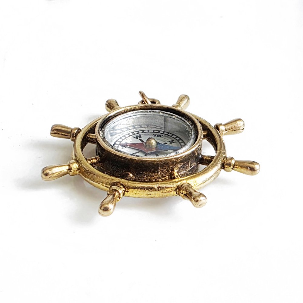 1960s Ship's Wheel Compass Pendant