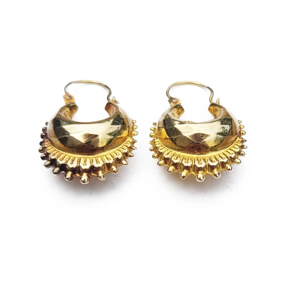 Vintage 'Etruscan Revial Revival' Creole Hoops