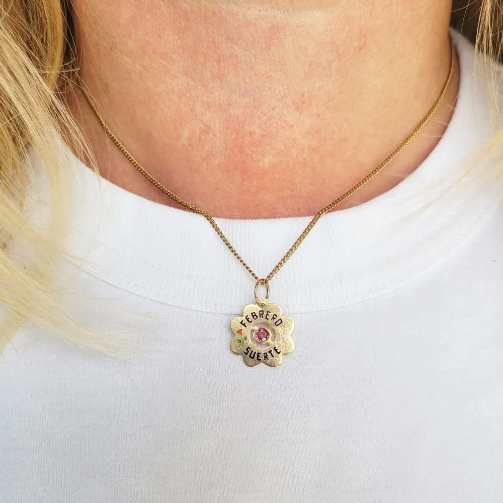 Antique Spanish 'February' Lucky Charm Pendant