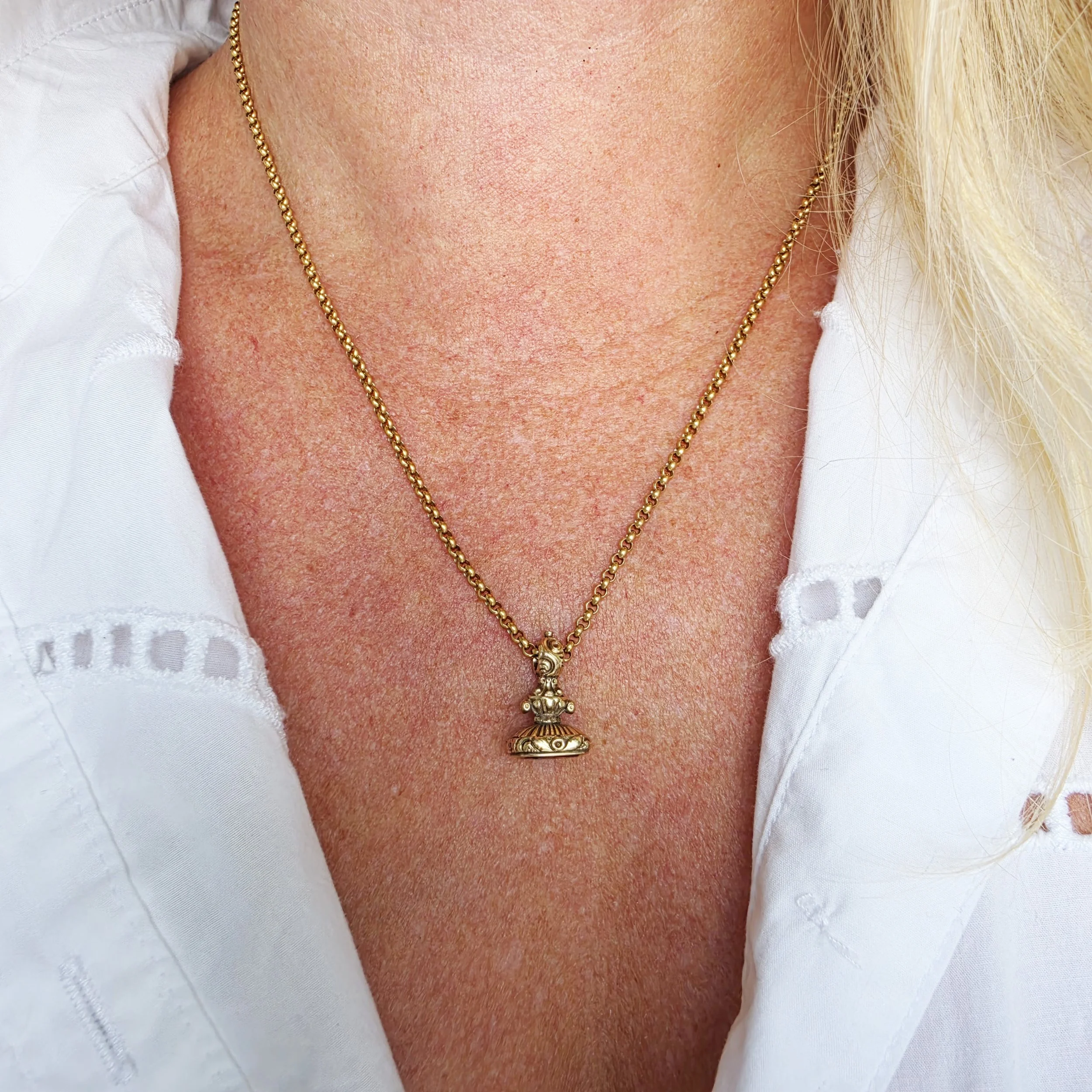 Beautiful Antique 9ct Gold Slim Belcher Chain