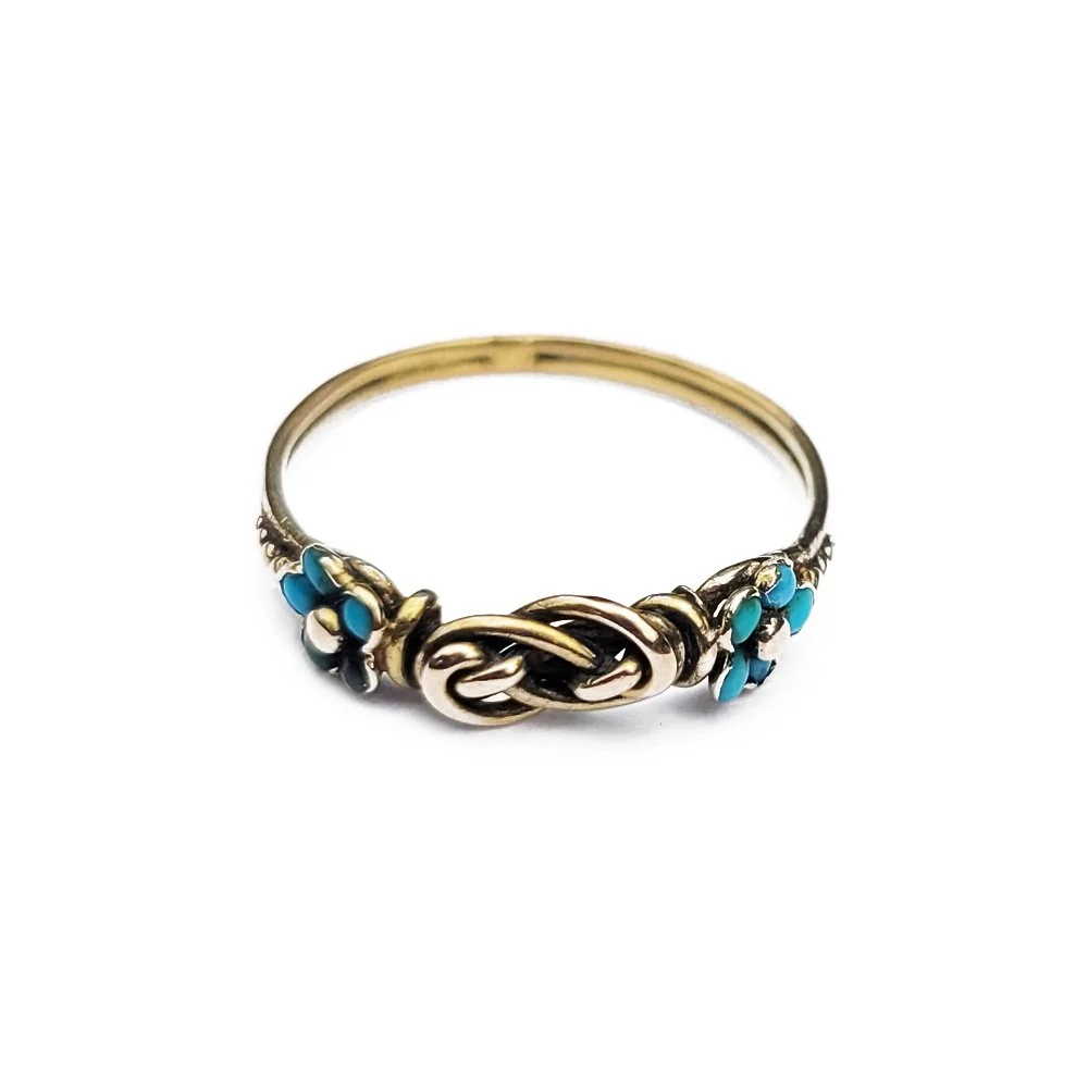 Victorian 15ct Gold & Turquoise Forget Me Not Ring