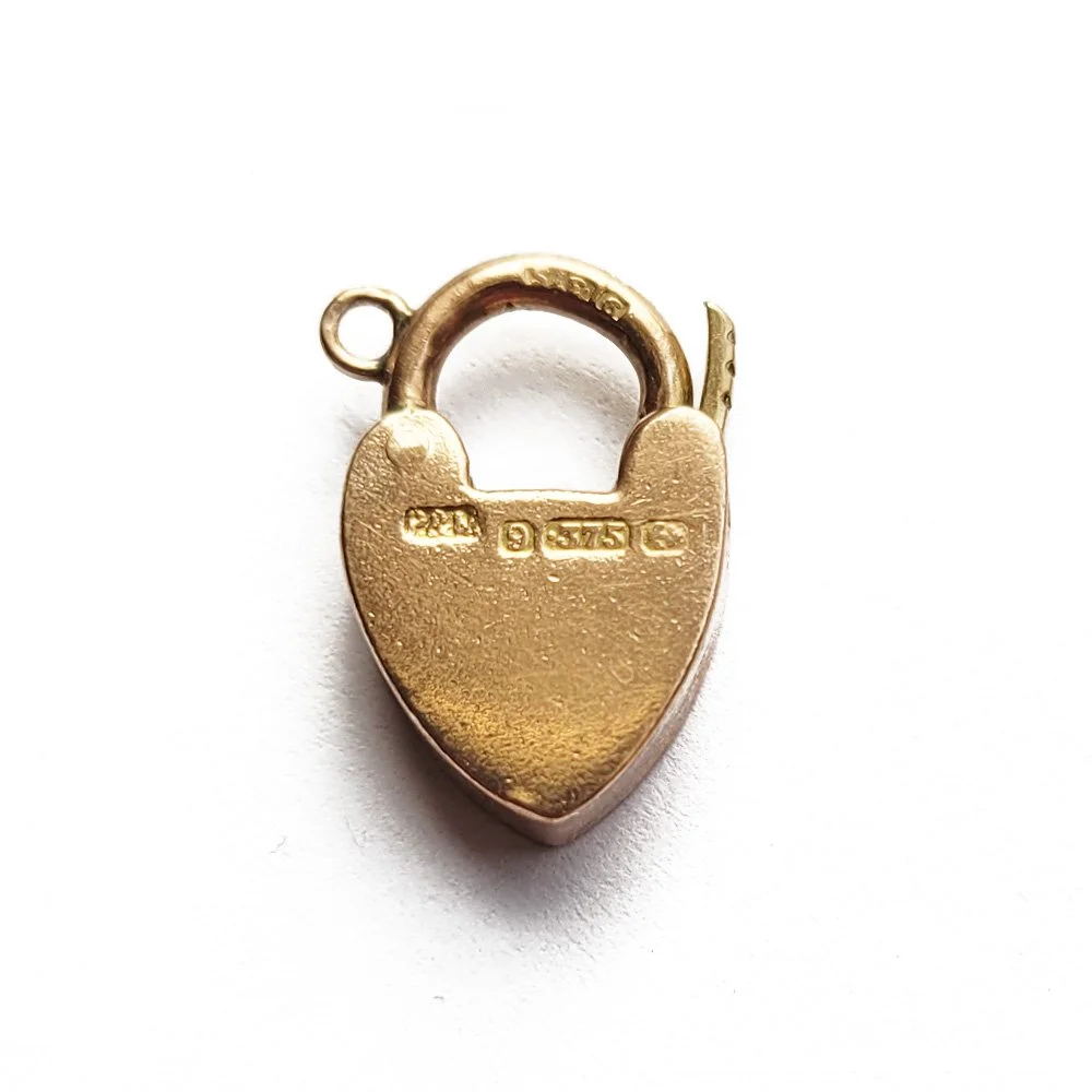 Antique 9ct Rose Gold Chunky Heart Padlock